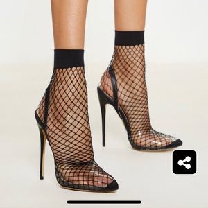Fashion nova black clear heel with socks